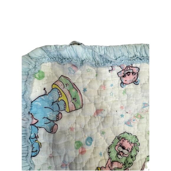VTG Pastel Circus Theme Nursery Baby Blanket Quilt Crib Ruffle Bedding 30 X 40” - Picture 5 of 5